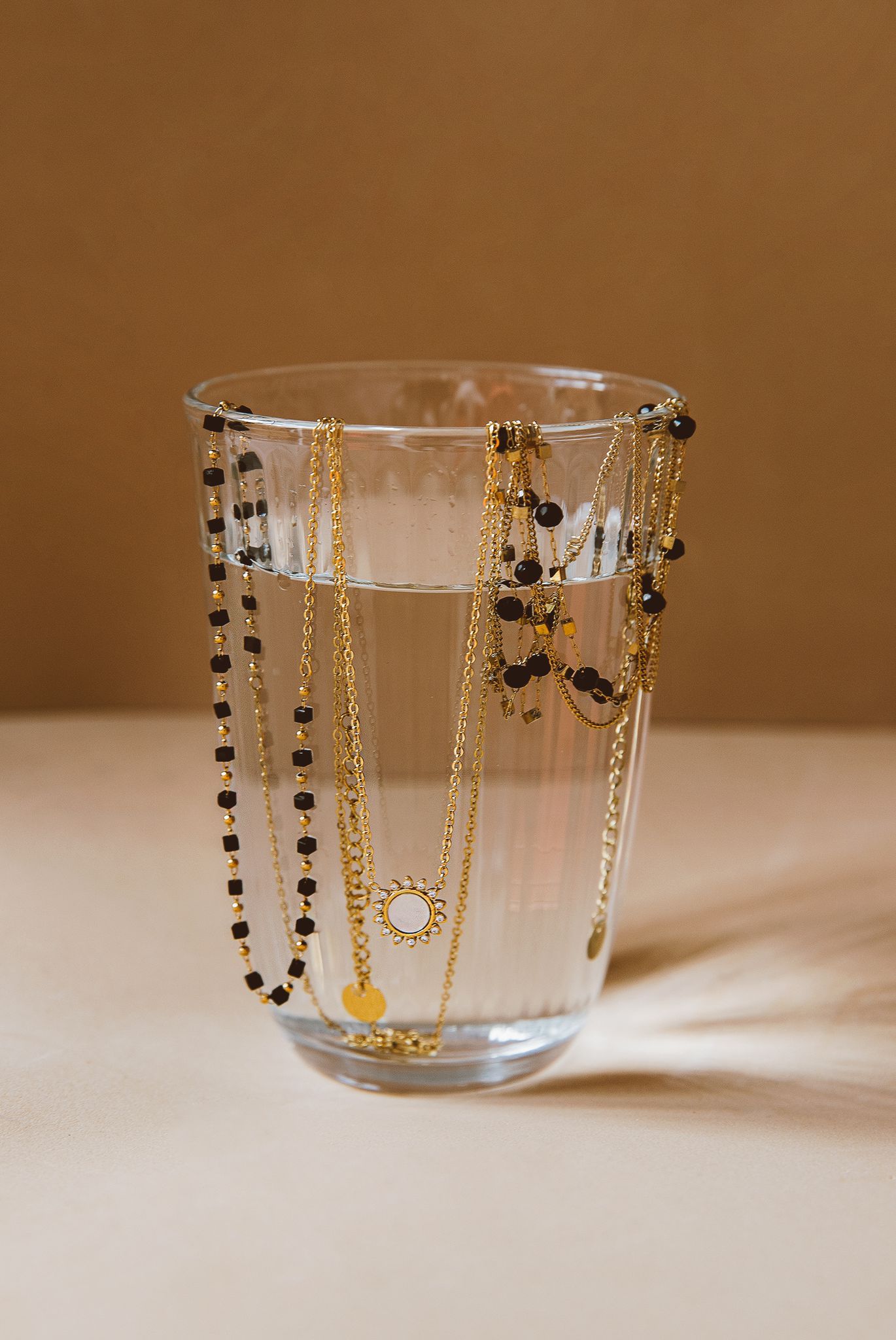 Ailana waterproof jewelry, nickel free, 18kt gold plated stainless steel necklace