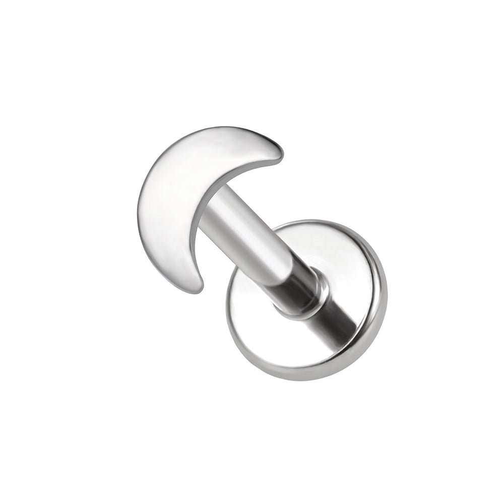 Internally Threaded Labret With Moon Top