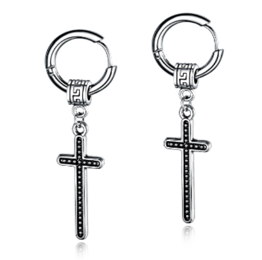 Cross II Men Earrings (1 unit)