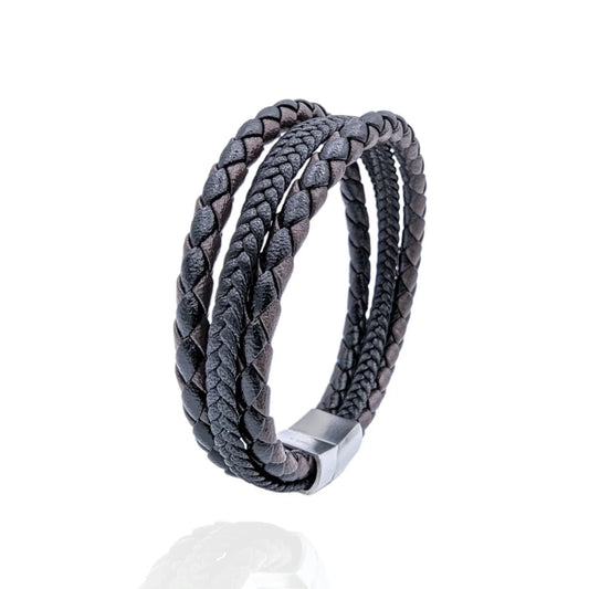 Pulsera en cuero trezado