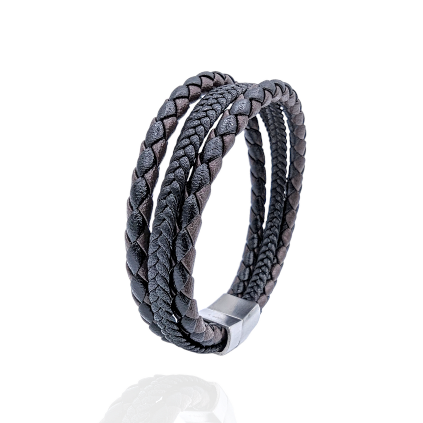 Pulsera en cuero trezado