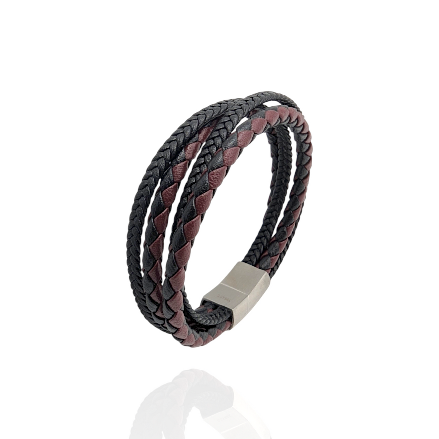 Pulsera en cuero trezado