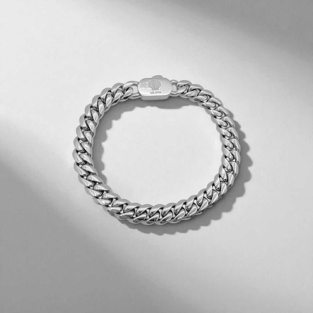Pulsera con eslabones de 8 mm plateado - AILANA JEWELRY