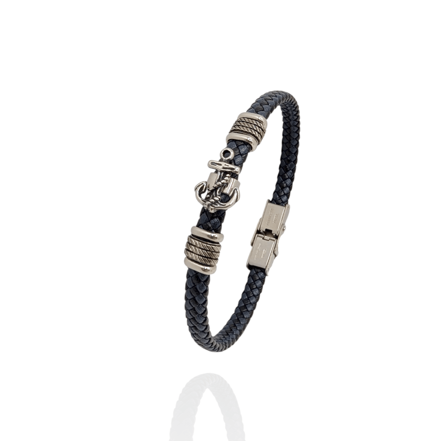 Pulsera fina en cuero con ancla - AILANA JEWELRY