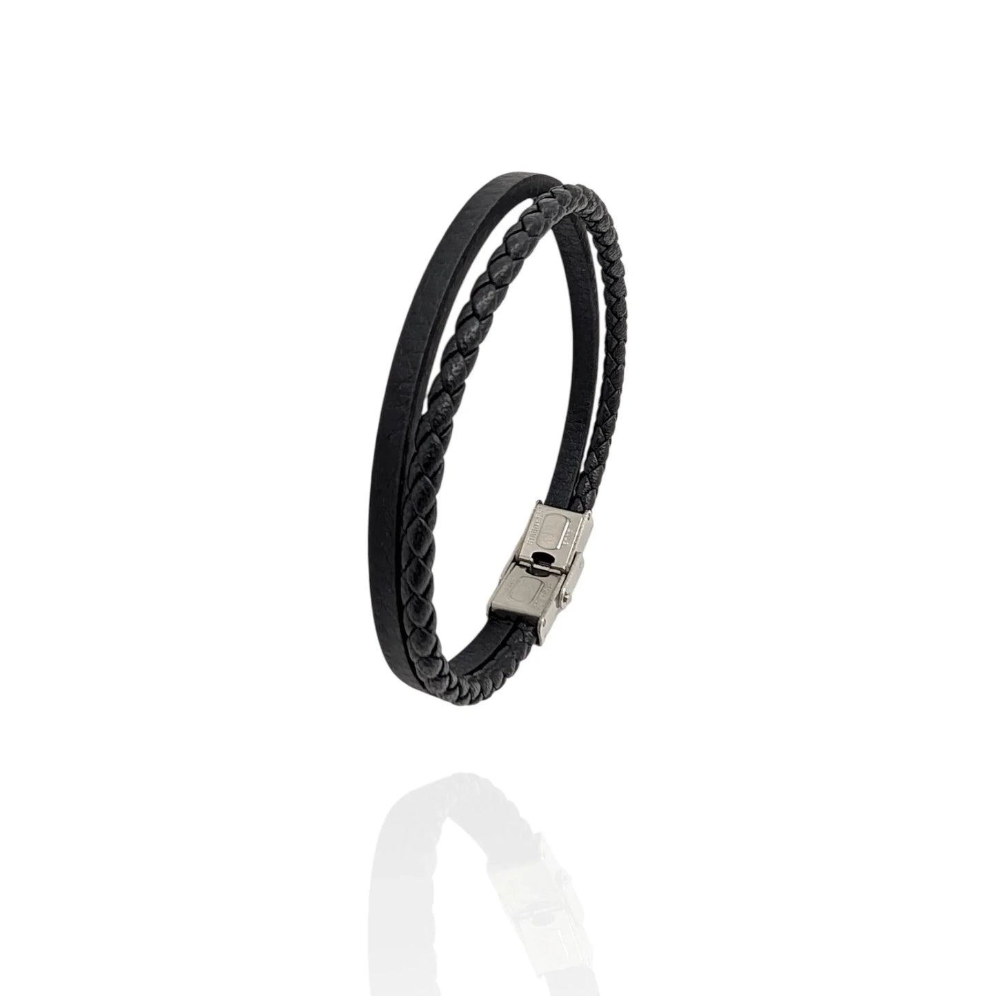 Pulsera fina en cuero negro - AILANA JEWELRY