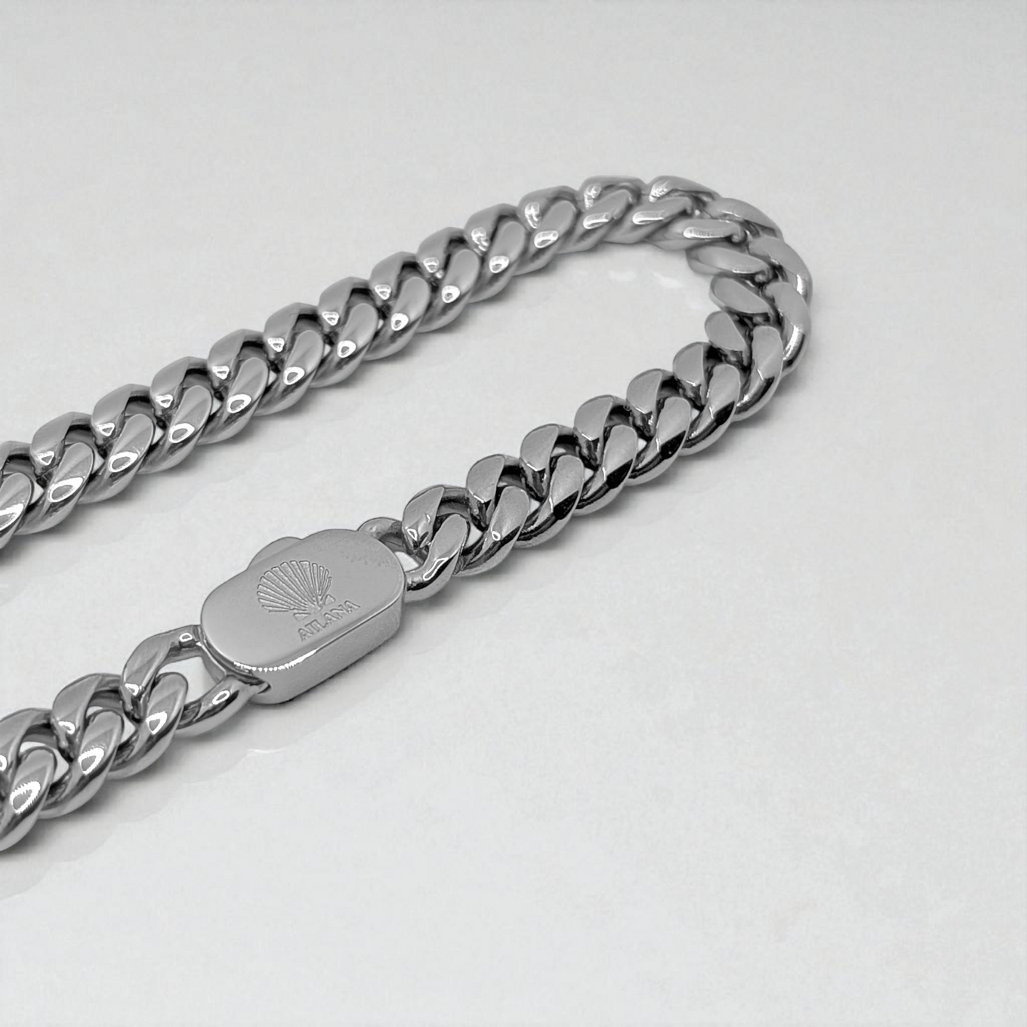 Pulsera con eslabones de 8 mm plateado