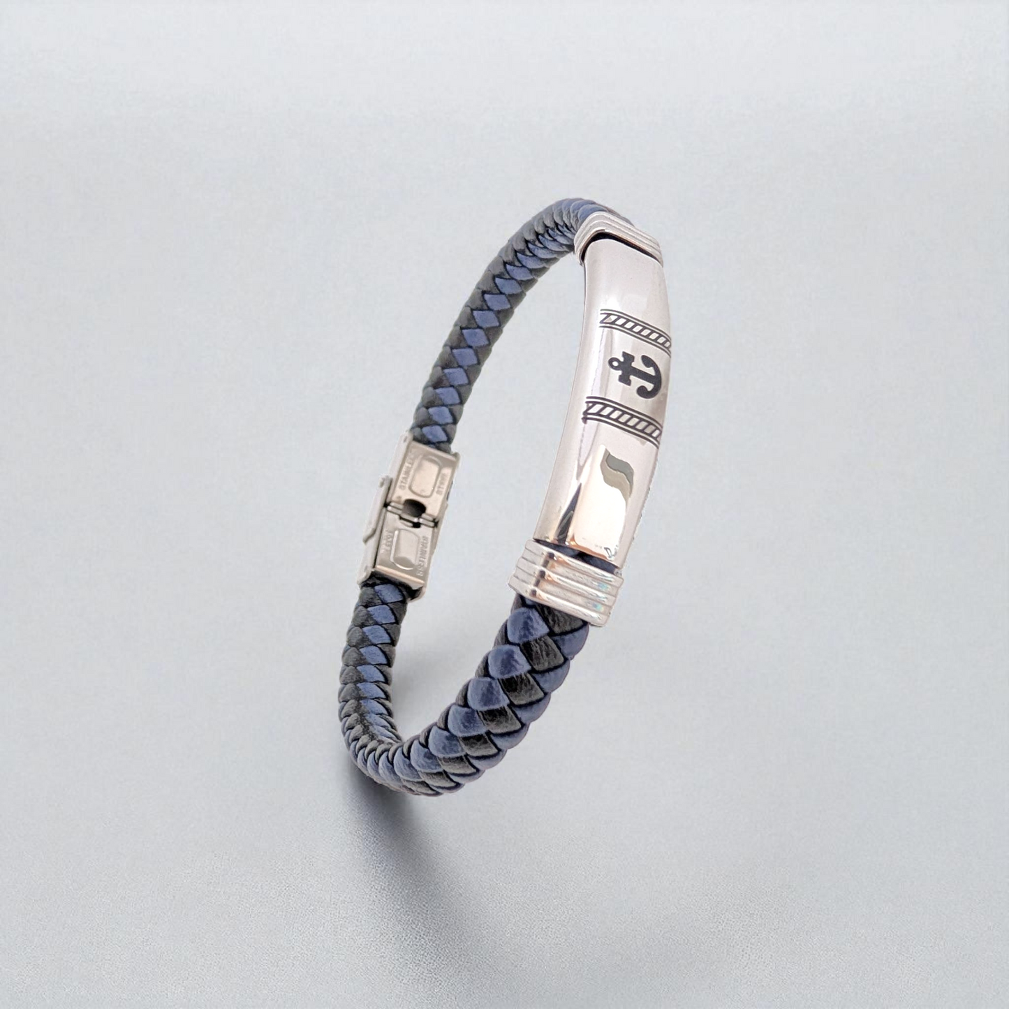 Pulsera en cuero ancla