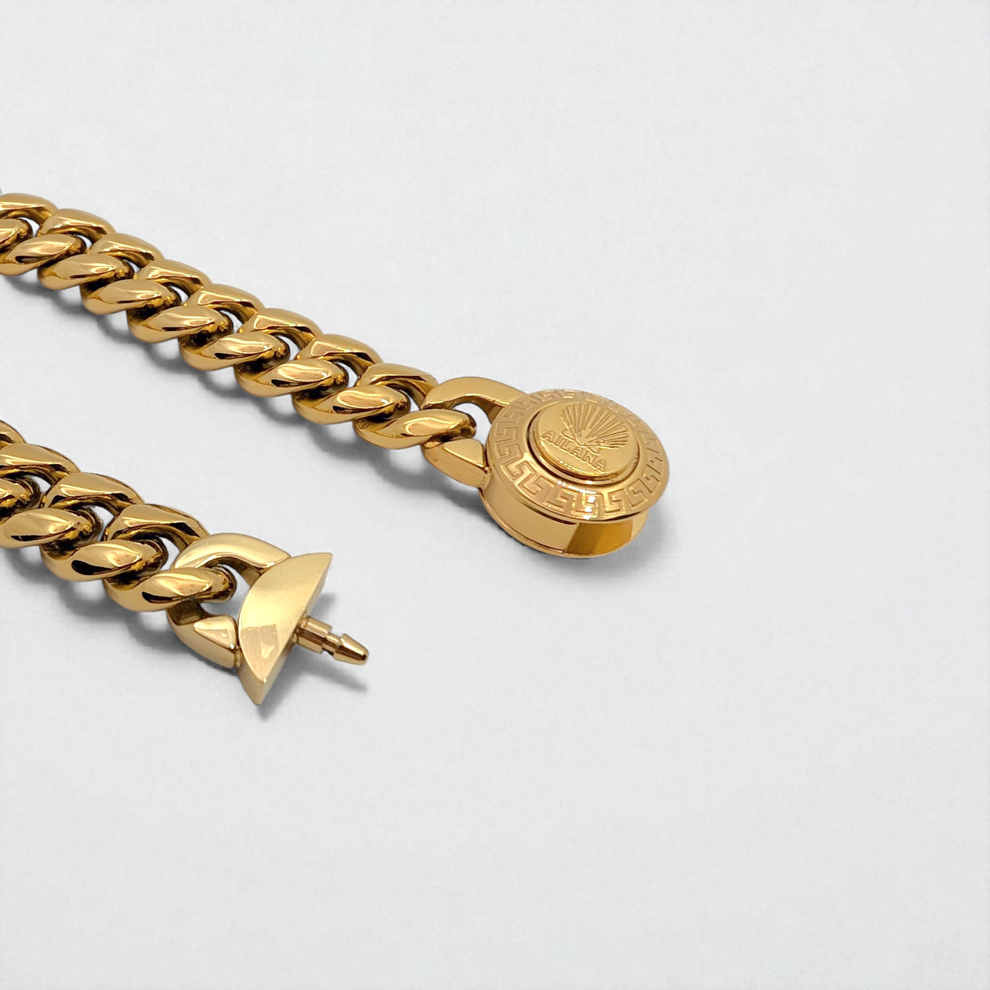 Pulsera con eslabones de 12 mm dorado