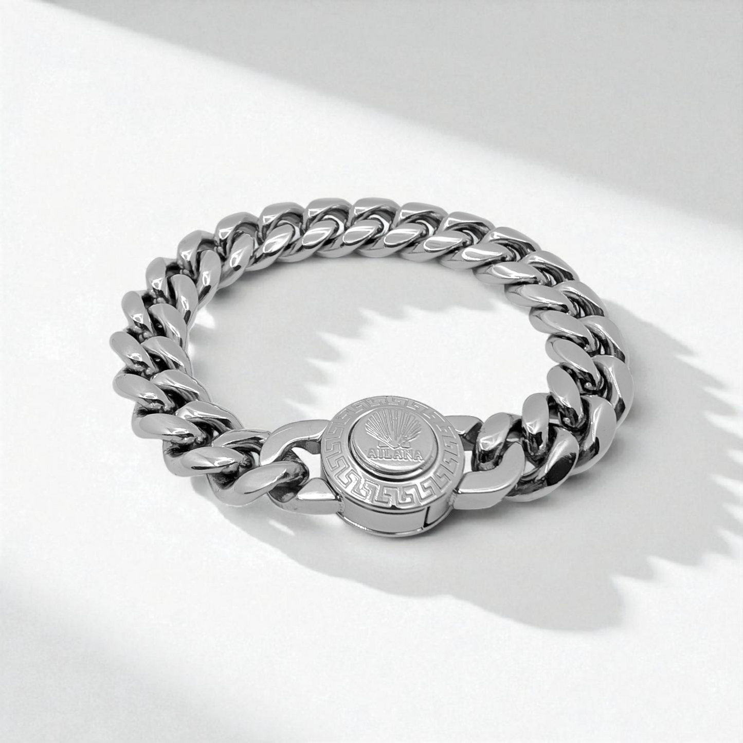 Pulsera con eslabones de 12 mm (plateado)