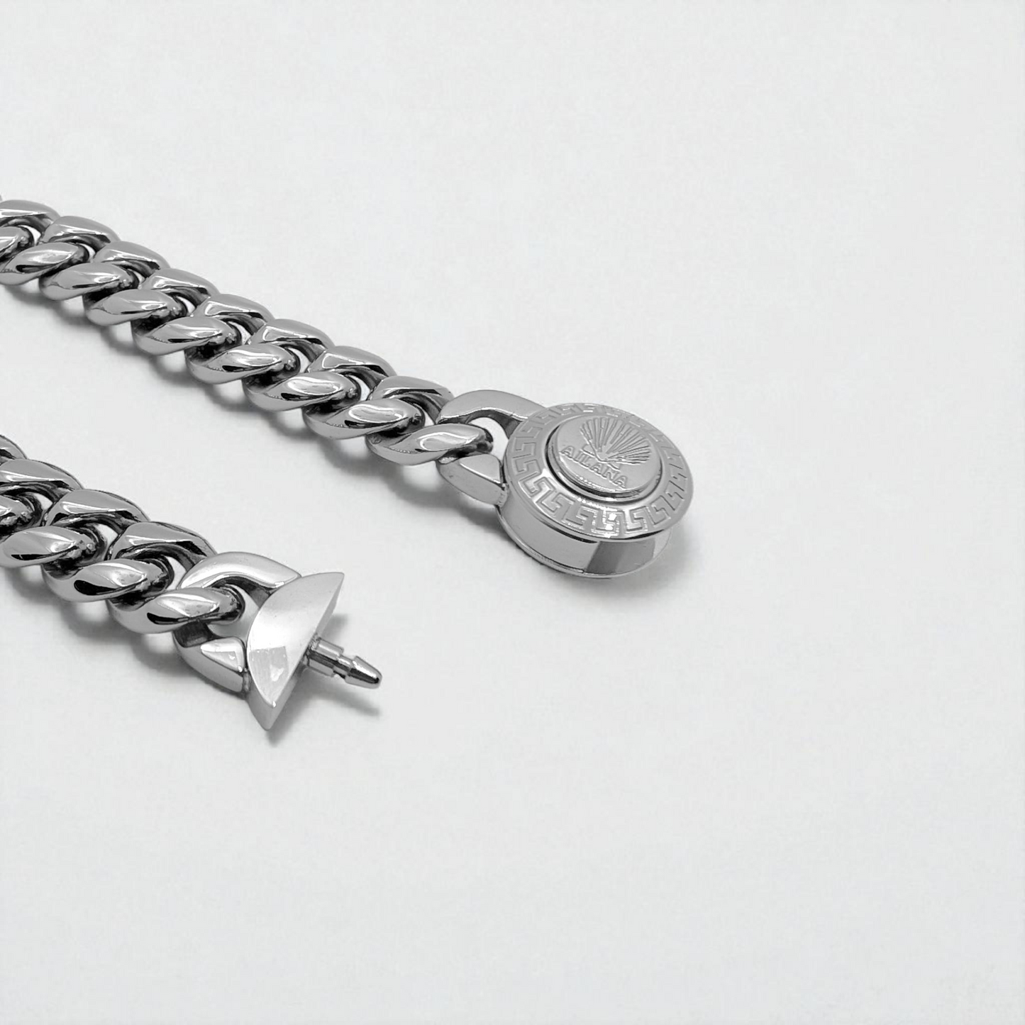 Pulsera con eslabones de 12 mm (plateado)