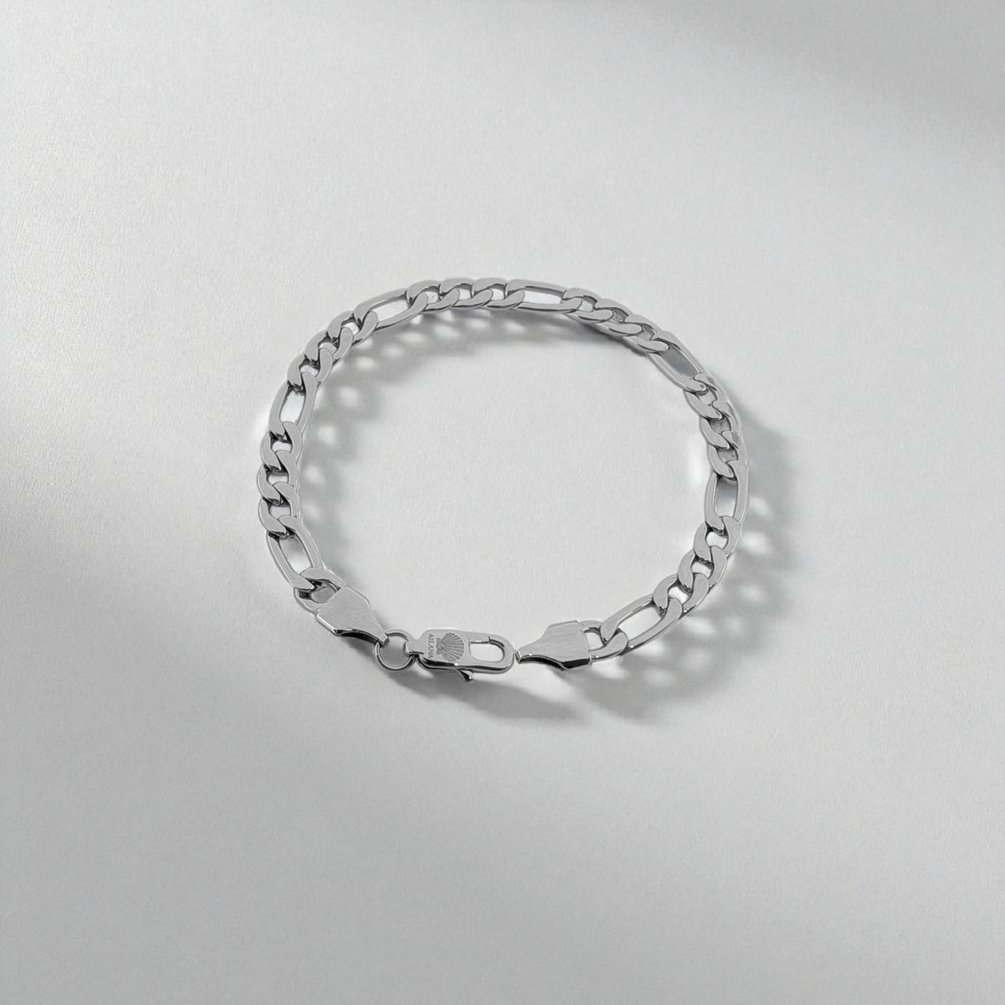 Pulsera de cadena con eslabones de 5 mm (plateado)