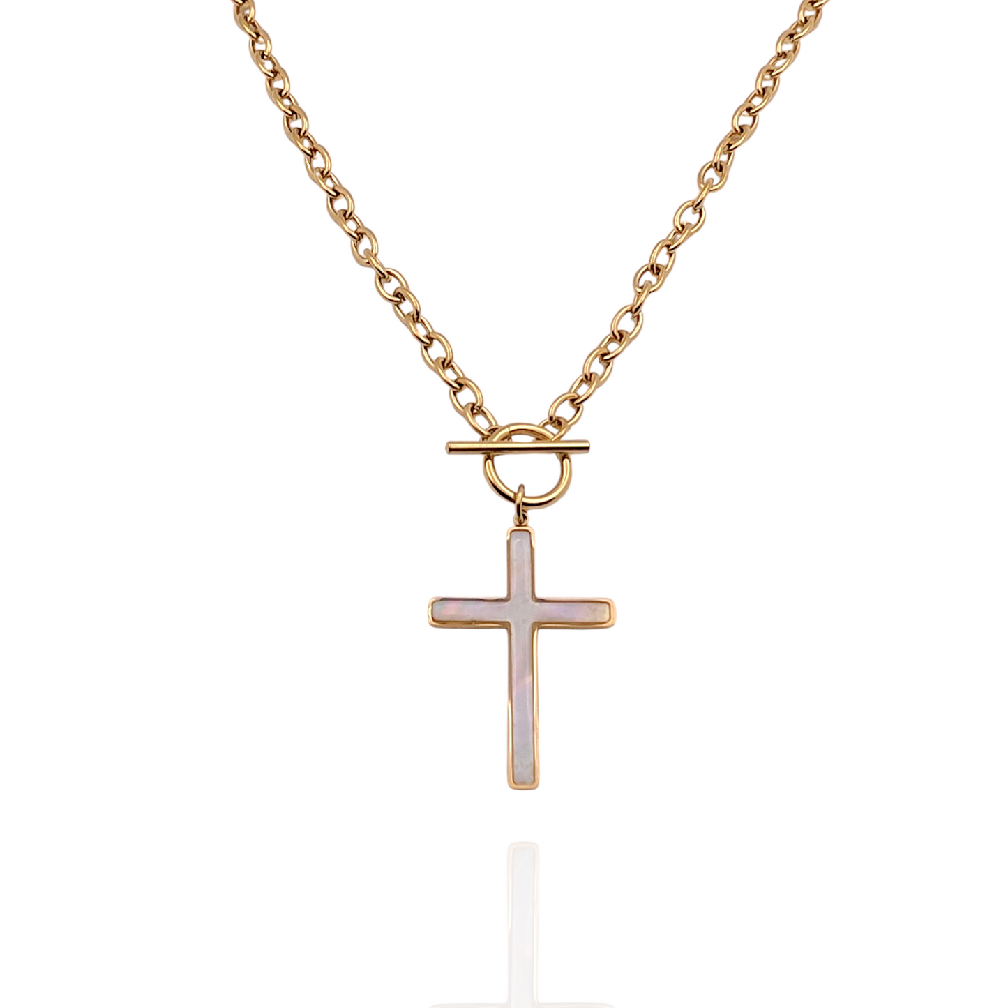 Colgante Cruz con perla