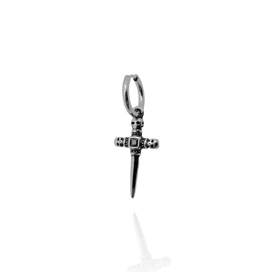 Pendiente para hombre de aros con colgante cruz