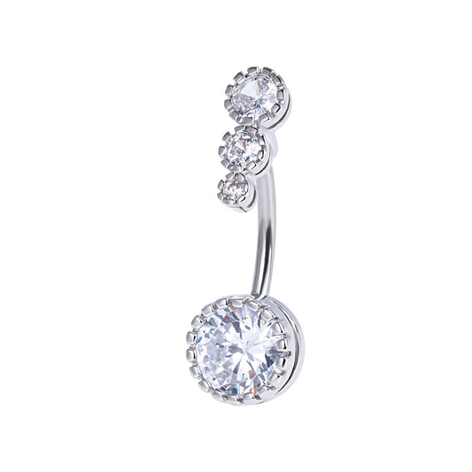 316L Surgical Steel Bar Polished External Threaded Belly Button Ring