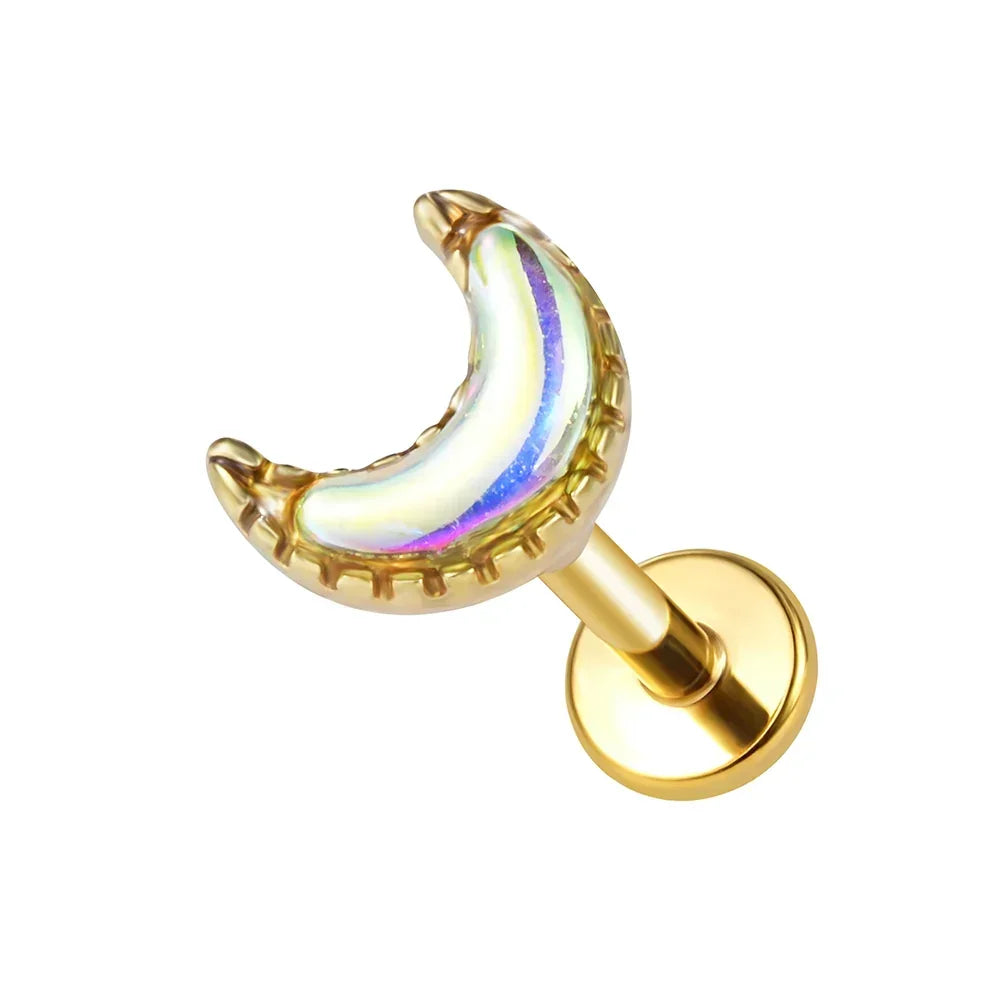 316L Surgical Steel Bar Gold  Labret Stud