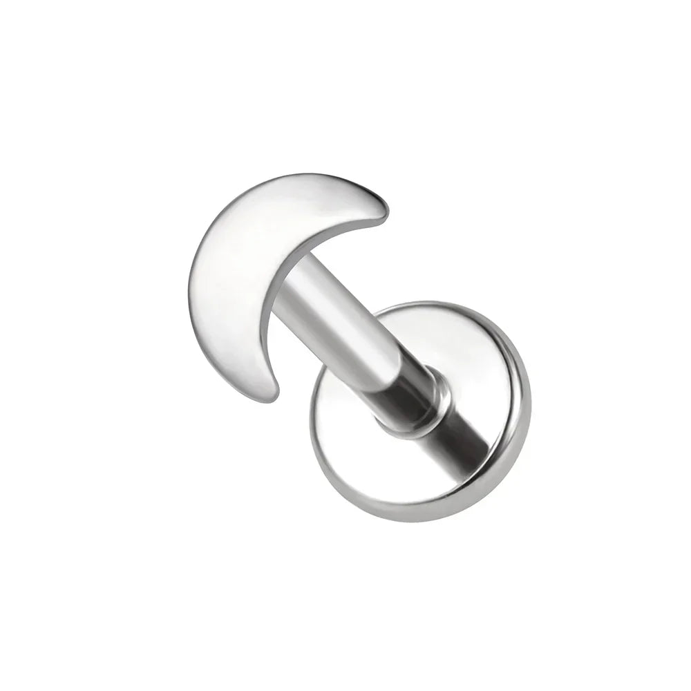 Internally Threaded Labret With Moon Top