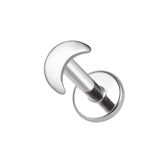 Internally Threaded Labret With Moon Top