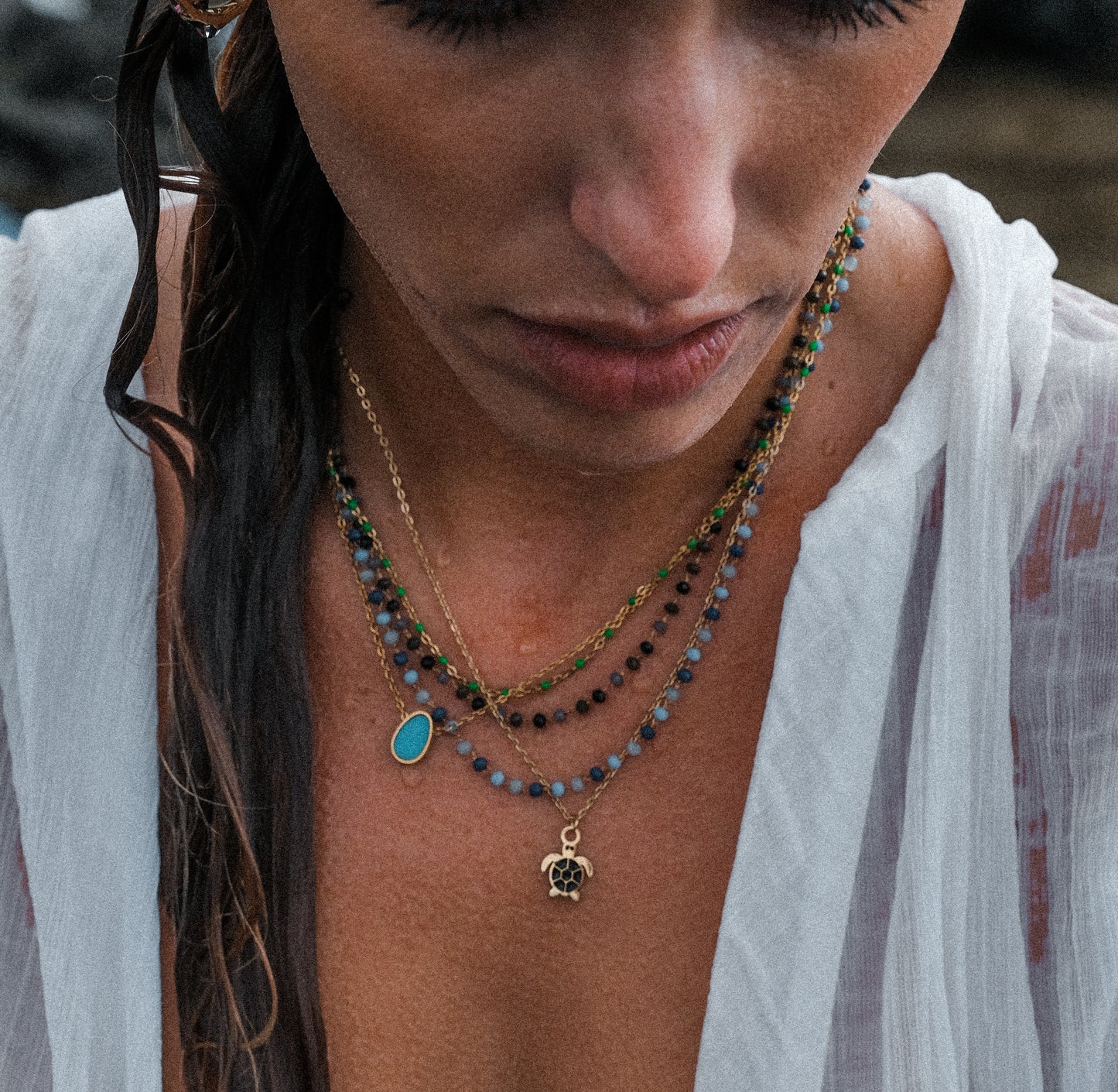 Turtle necklace waterproof ailana jewelry. Bigiotteria resistente all'acqua