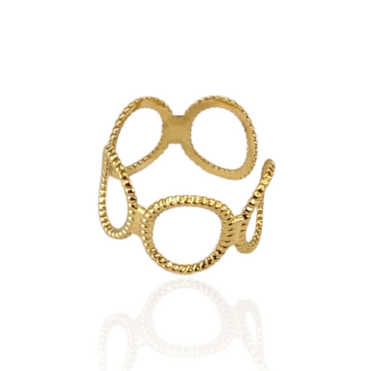 Ring Moulin in stainless steel gold plated 18 kt Ailana Jewelry