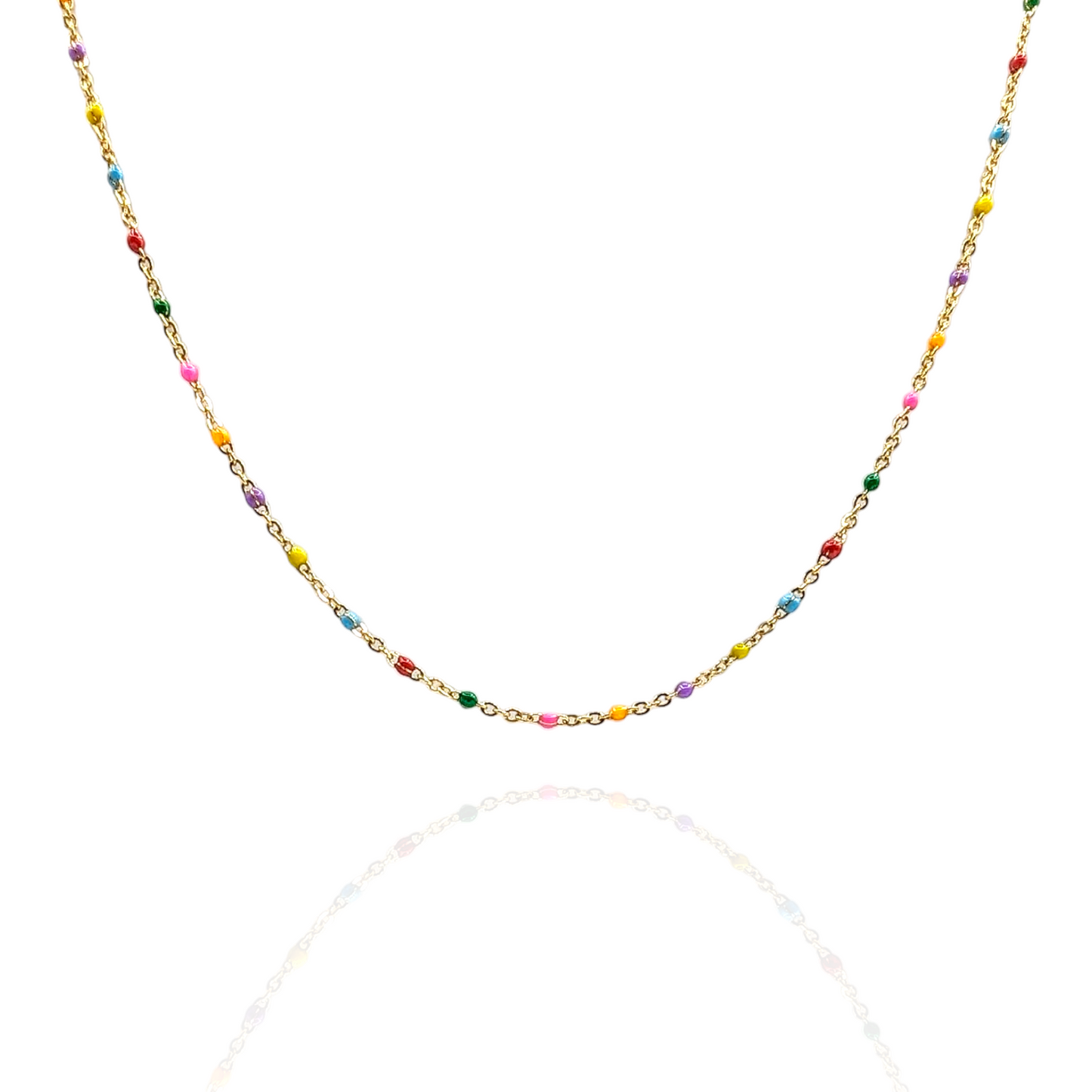 multicolor necklace stainless stell 18kt gold plated ailana jewelry