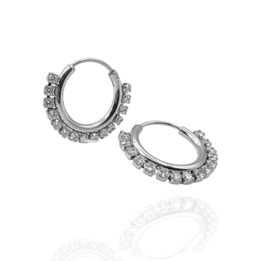 hoop earrings zircones waterproof