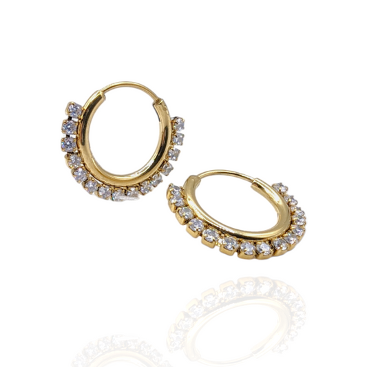 hoop earrings zircones waterproof
