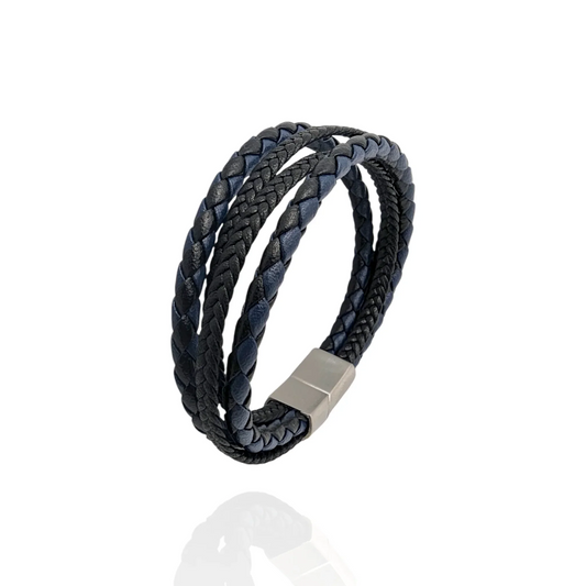 Pulsera en cuero trezado