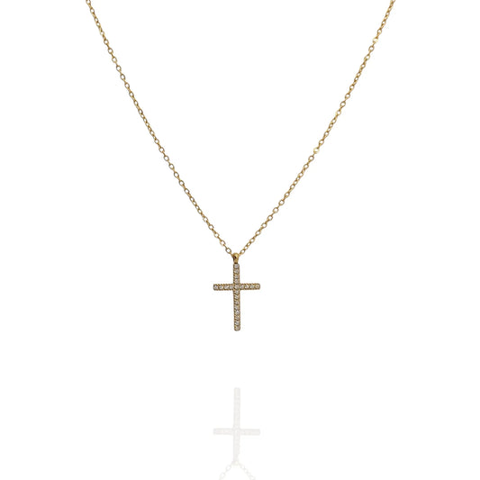 Colgante con Cruz y zircones - AILANA JEWELRY