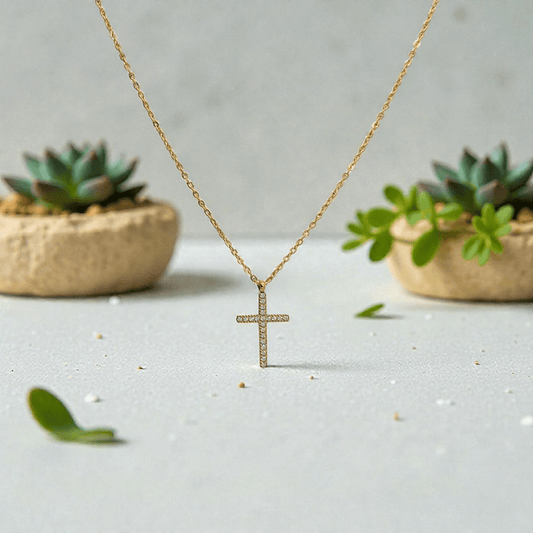 Colgante con Cruz y zircones - AILANA JEWELRY