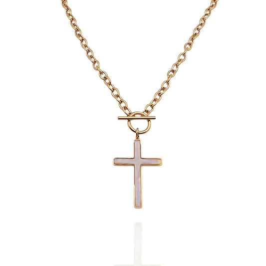Colgante Cruz con perla - AILANA JEWELRY