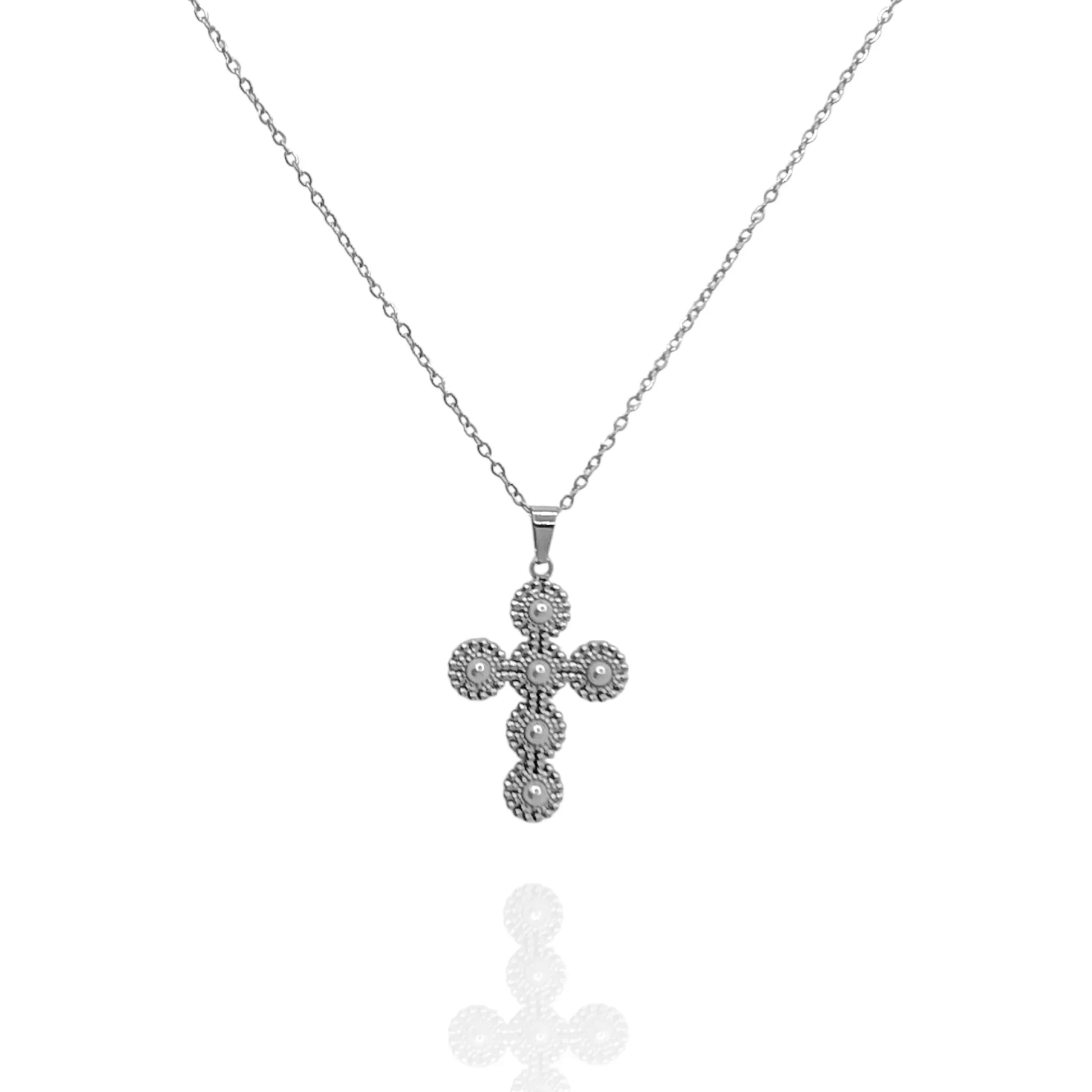Colgante Cruz con perlas - AILANA JEWELRY