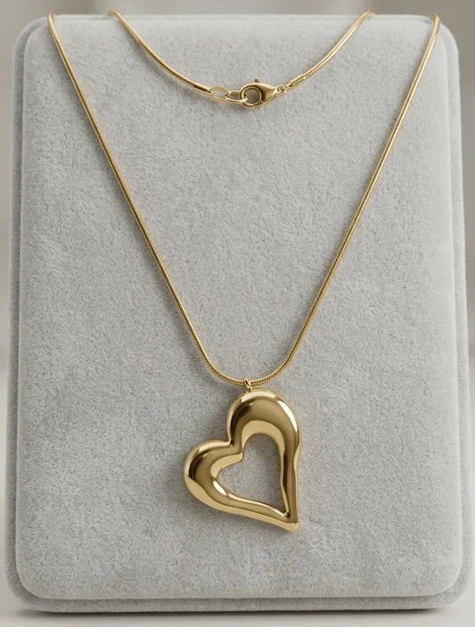 Colgante Largo 80 cm con Corazon - AILANA JEWELRY