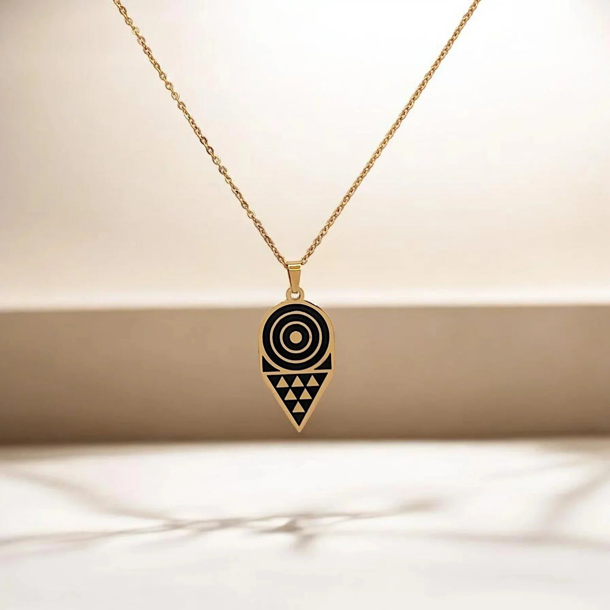 Colgante Pintadera Triangular Canaria - AILANA JEWELRY