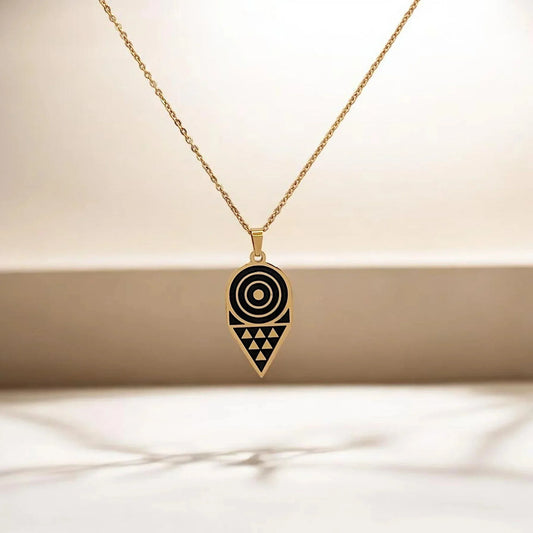 Colgante Pintadera Triangular Canaria - AILANA JEWELRY