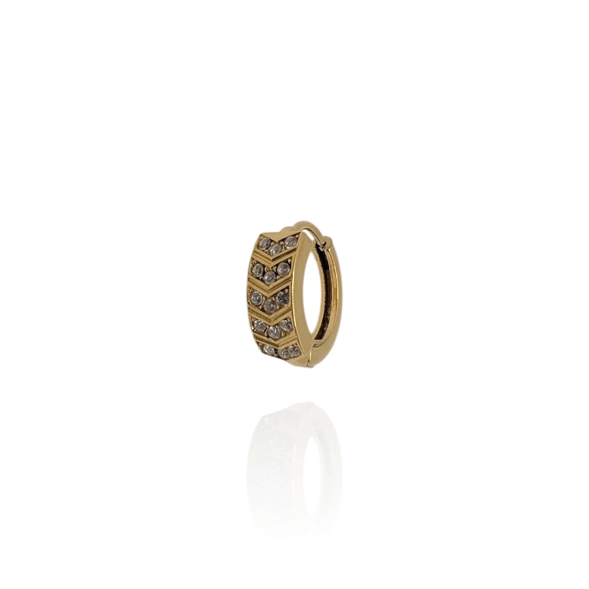 Pendiente aros en acero inox y baño en oro 18 kt (1 unidad) - AILANA JEWELRY