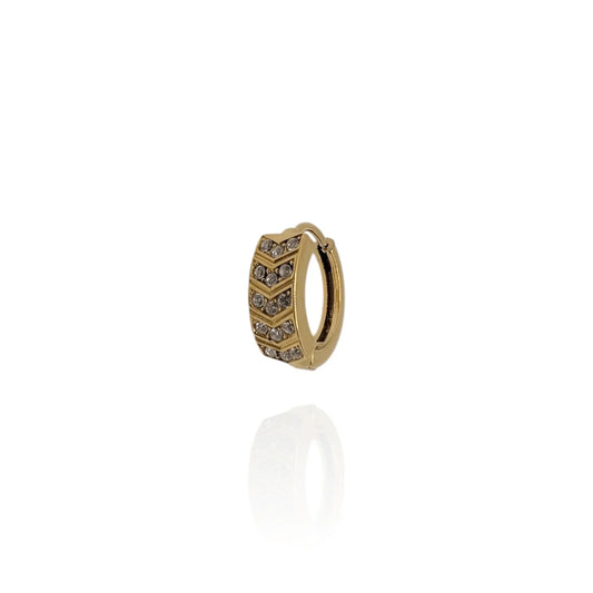 Pendiente aros en acero inox y baño en oro 18 kt (1 unidad) - AILANA JEWELRY