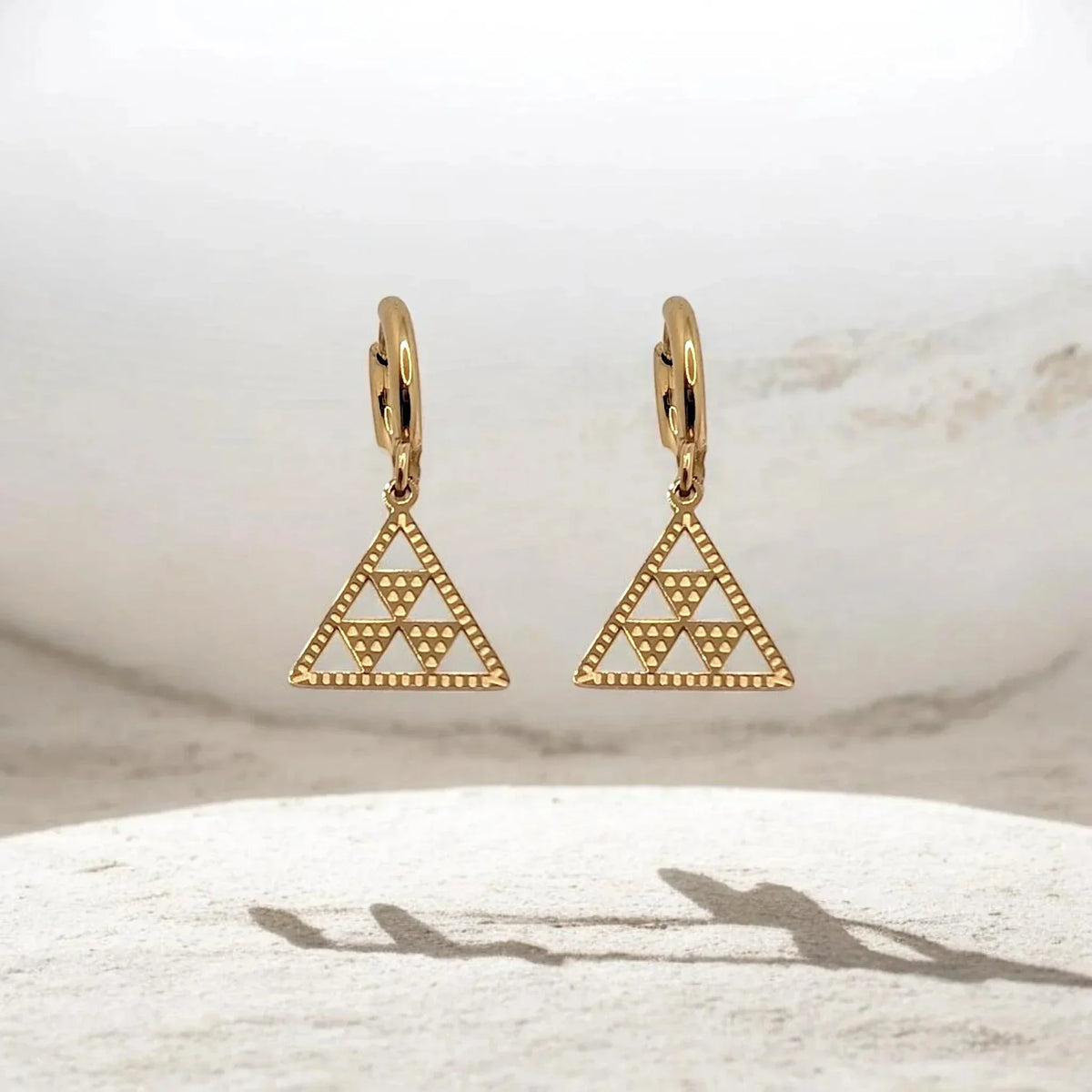 Pendientes Pintadera Gran Canaria Triangulo - AILANA JEWELRY