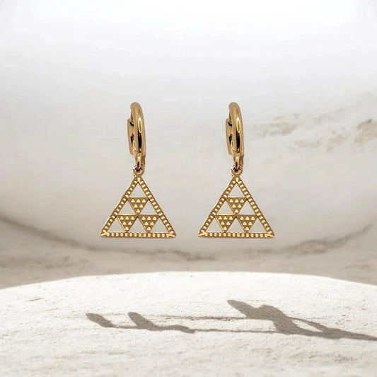 Pendientes Pintadera Gran Canaria Triangulo - AILANA JEWELRY