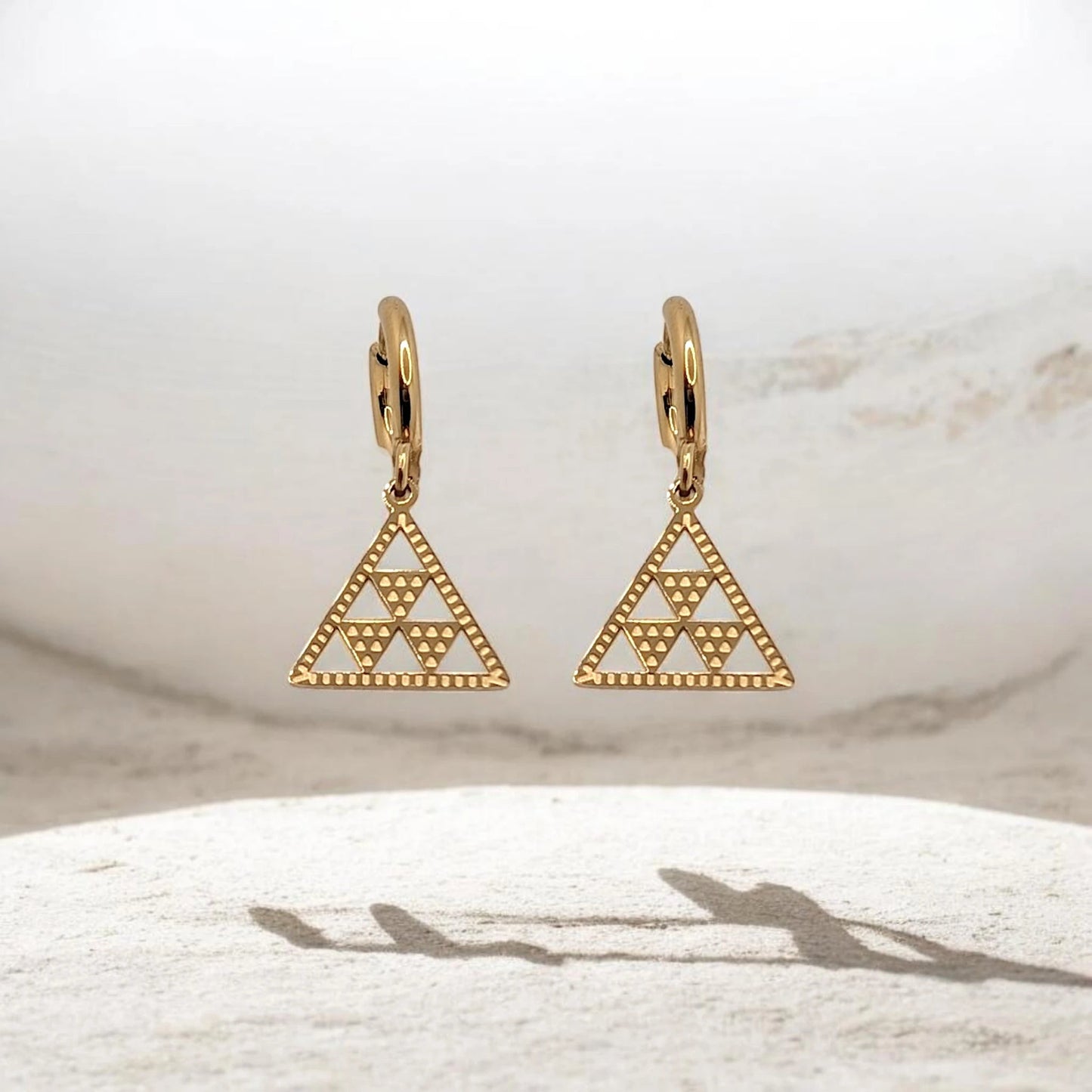 Pendientes Pintadera Gran Canaria Triangulo - AILANA JEWELRY