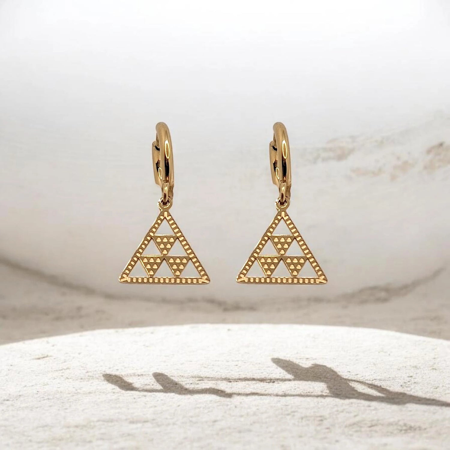 Pendientes Pintadera Gran Canaria Triangulo - AILANA JEWELRY