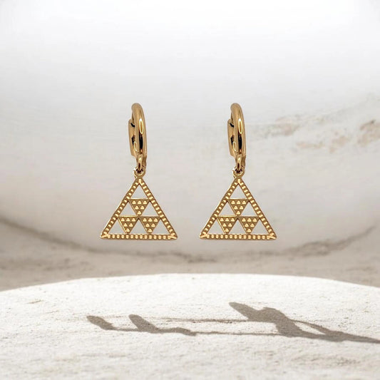 Pendientes Pintadera Gran Canaria Triangulo - AILANA JEWELRY