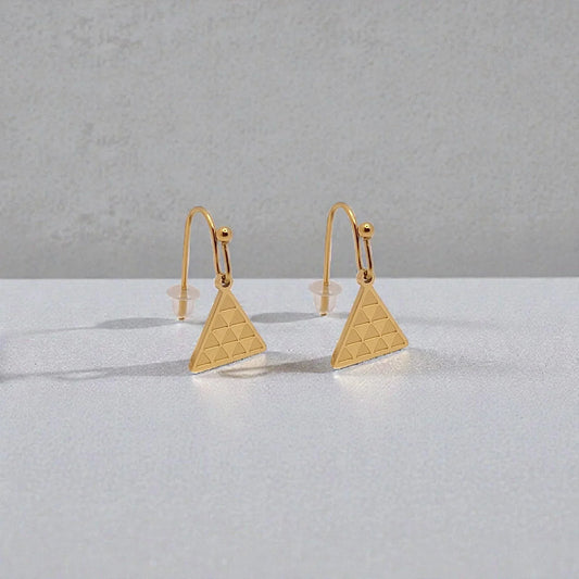 Pendientes Pintadera Triangular Gran Canaria - AILANA JEWELRY