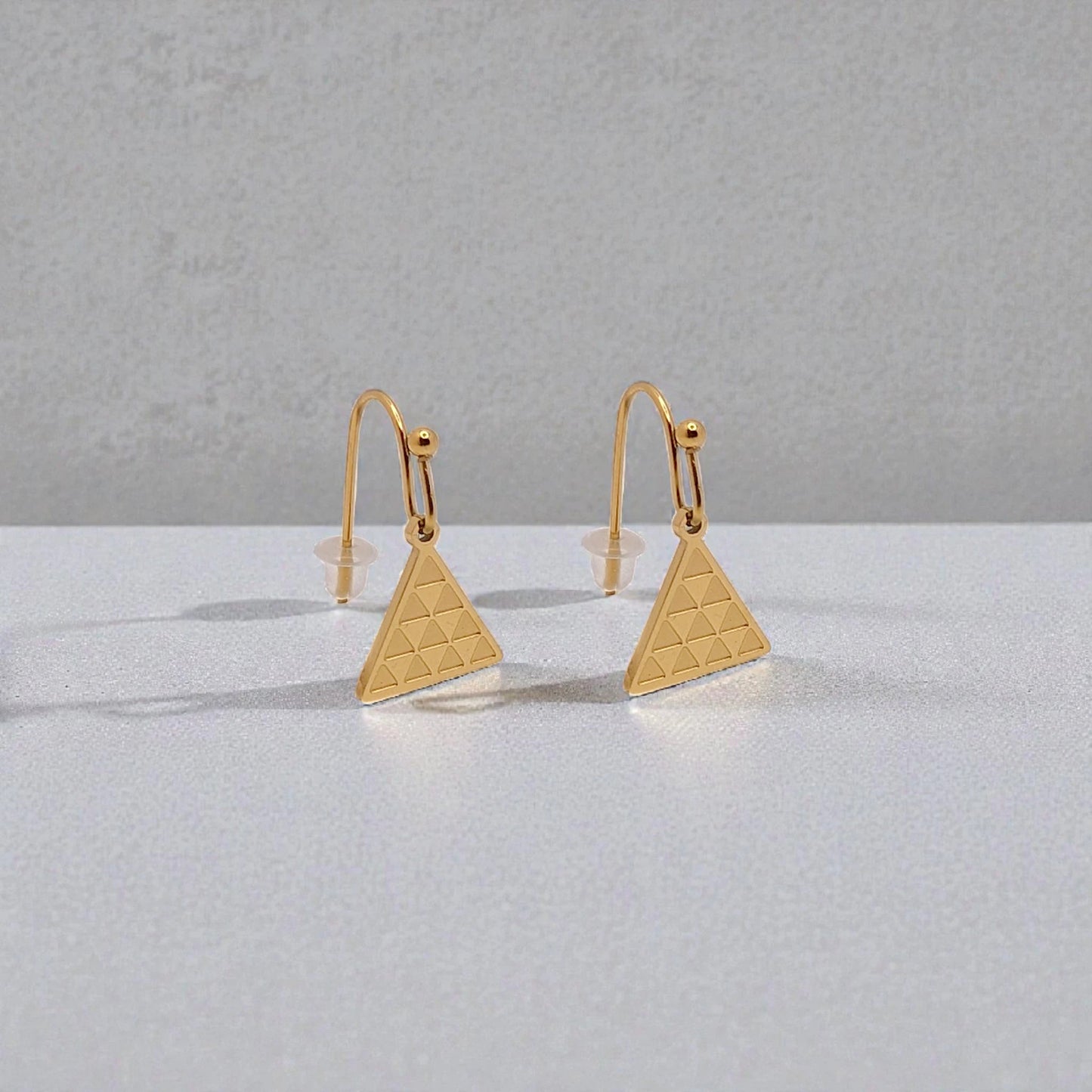 Pendientes Pintadera Triangular Gran Canaria - AILANA JEWELRY