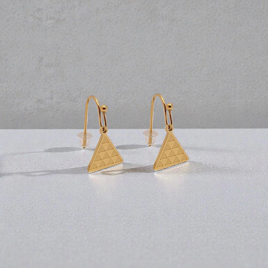 Pendientes Pintadera Triangular Gran Canaria - AILANA JEWELRY