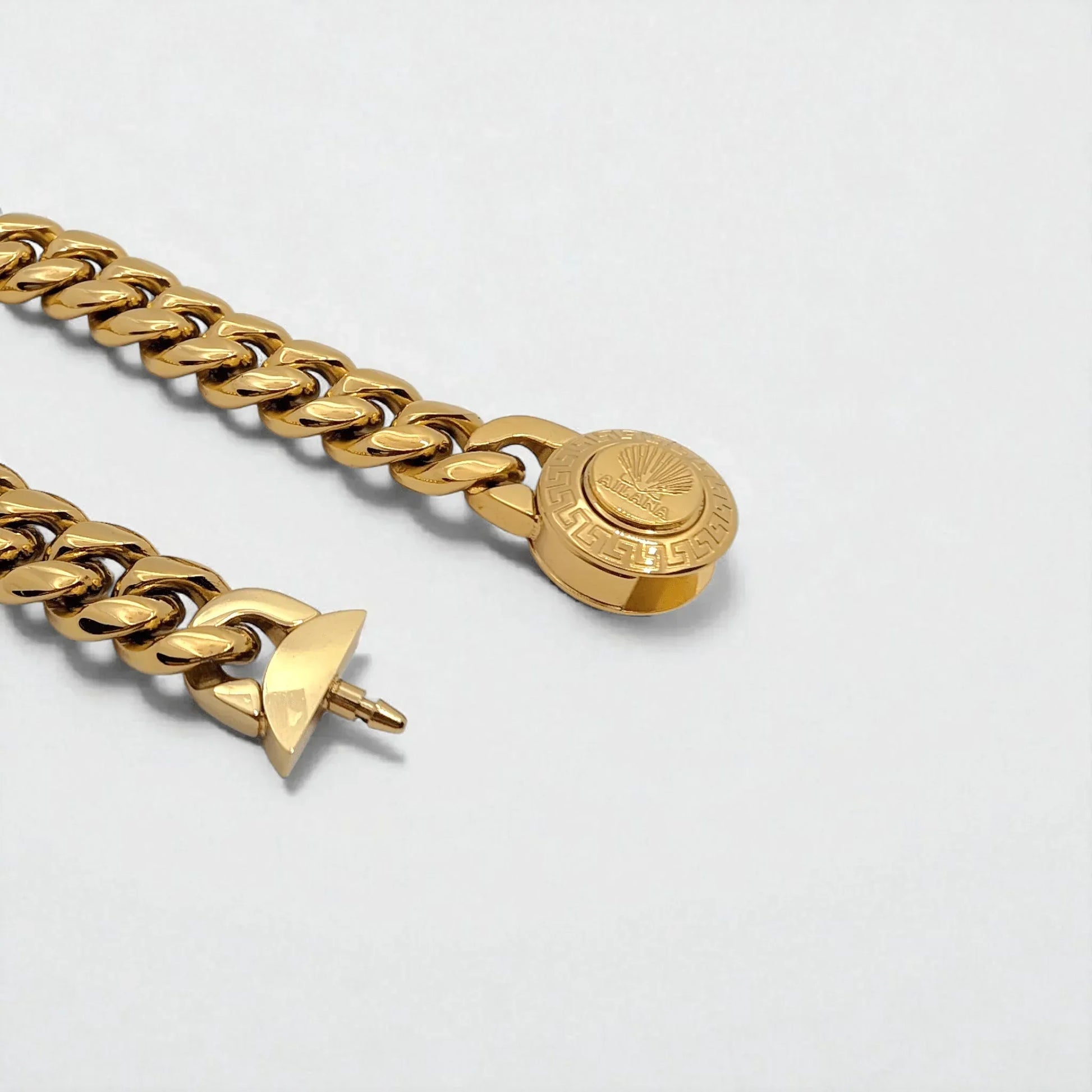 Pulsera con eslabones de 12 mm dorado - AILANA JEWELRY