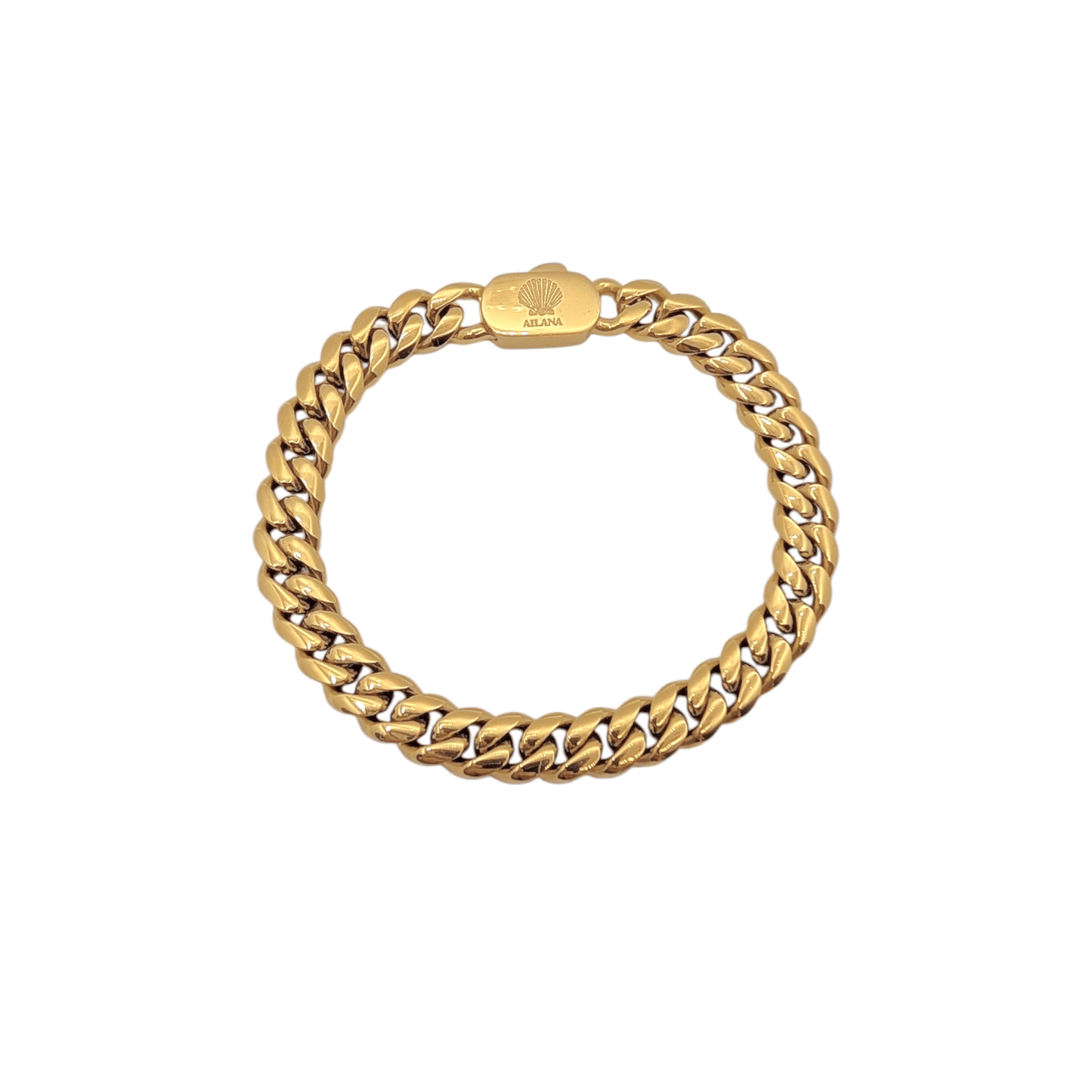 Pulsera con eslabones de 8 mm dorado - AILANA JEWELRY