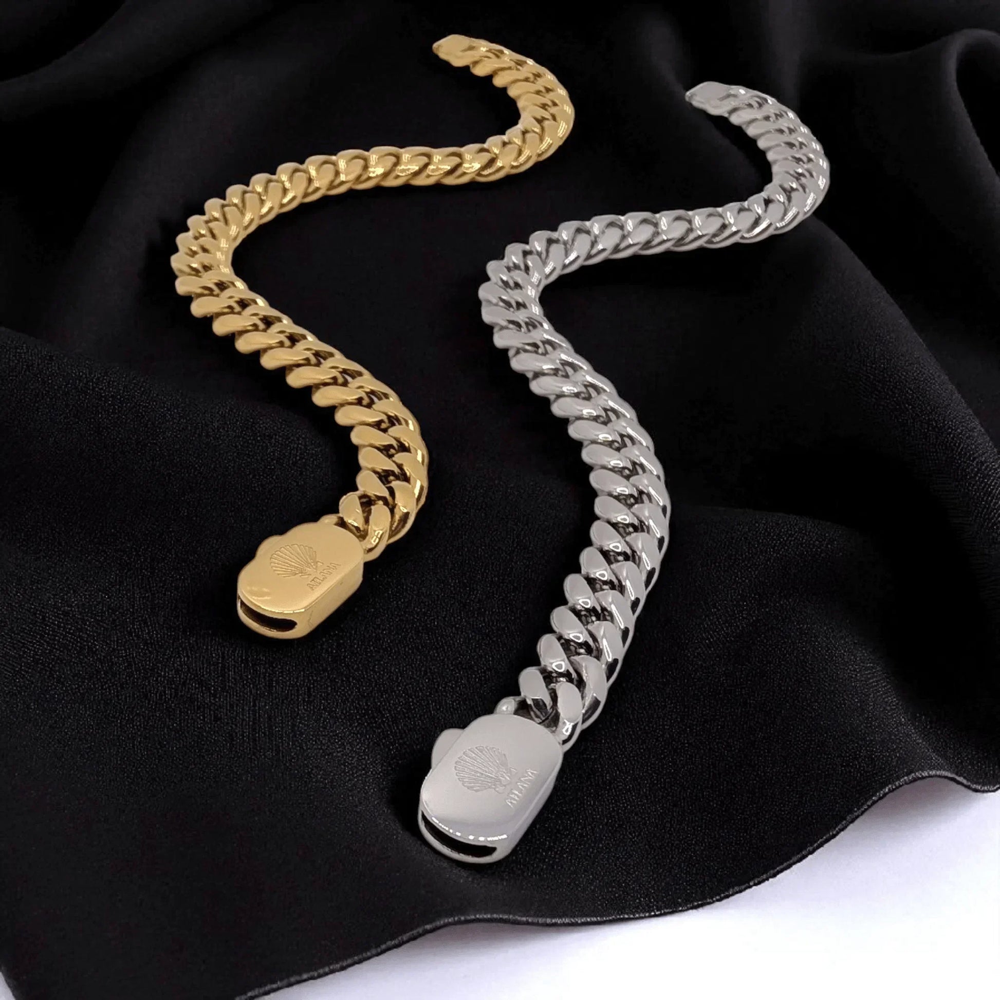 Pulsera con eslabones de 8 mm plateado - AILANA JEWELRY