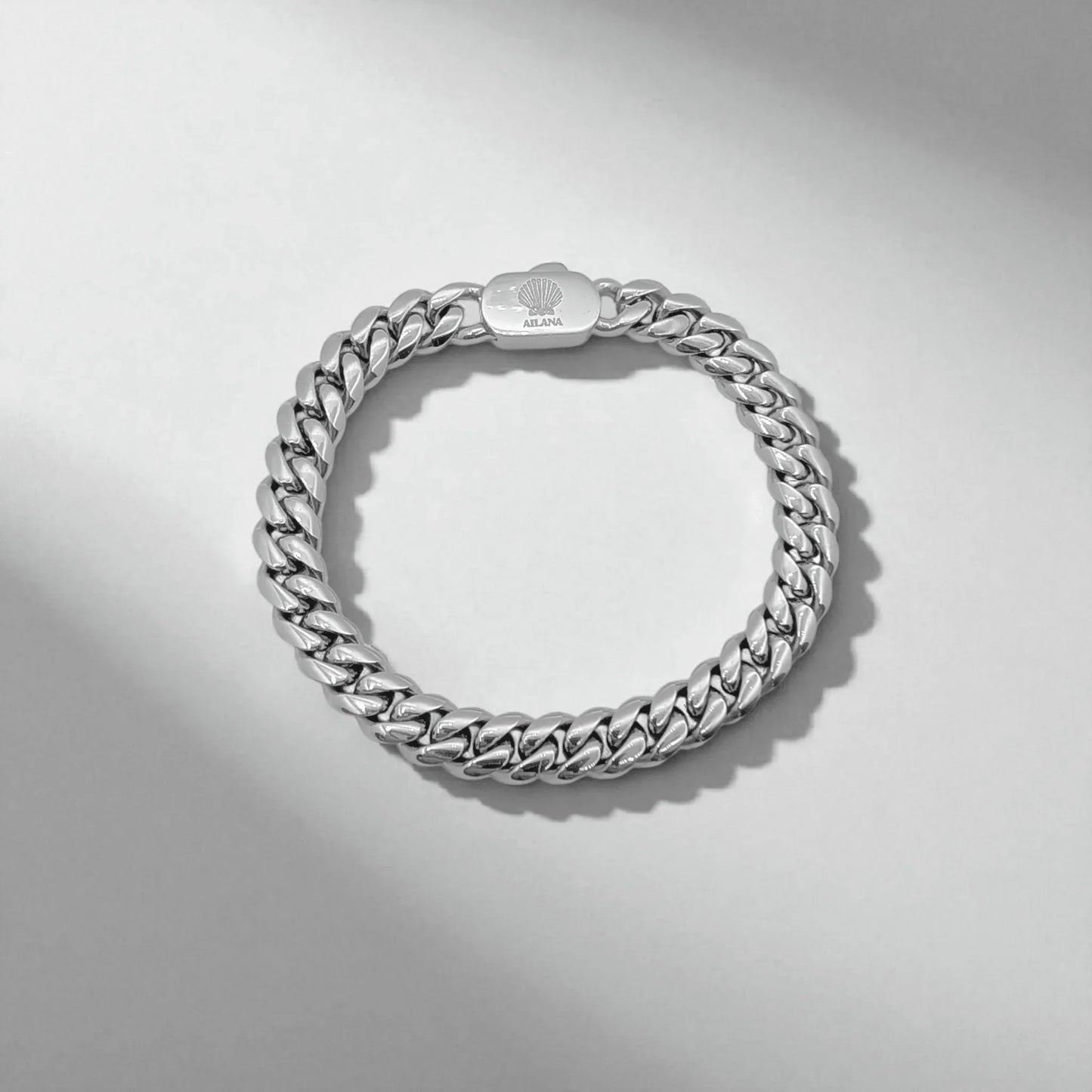 Pulsera con eslabones de 8 mm plateado - AILANA JEWELRY