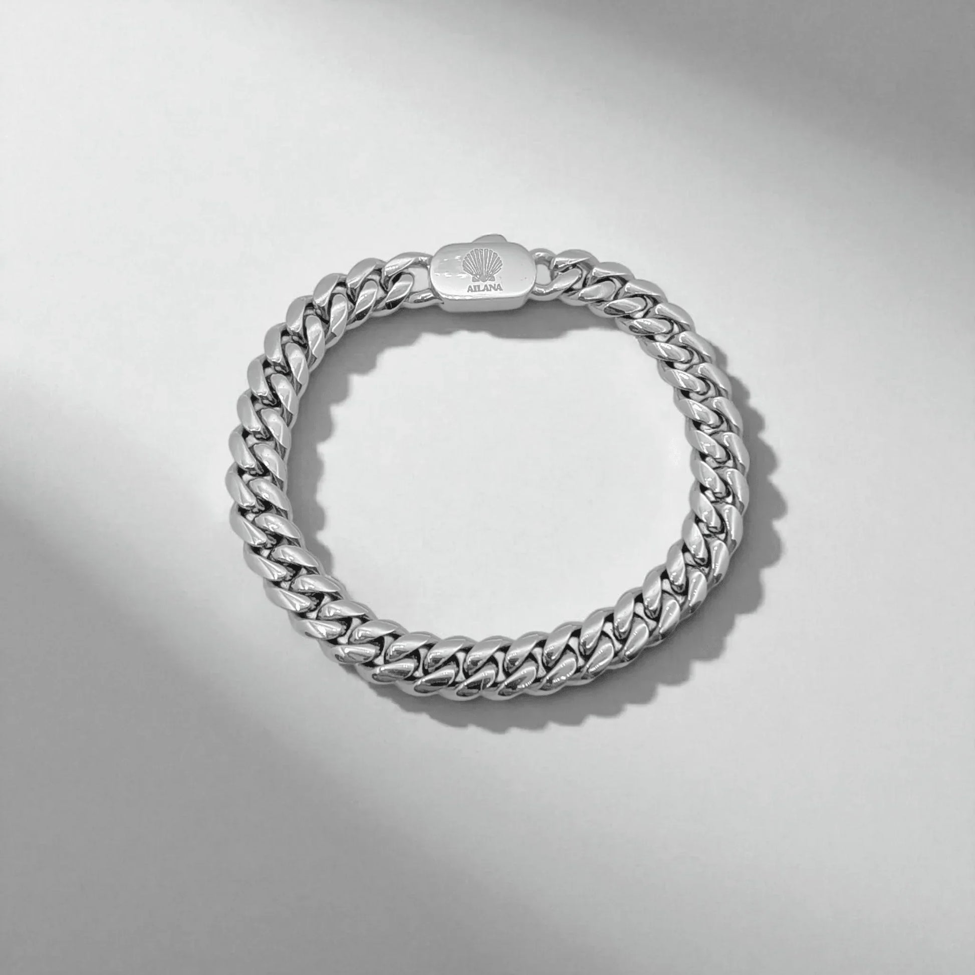 Pulsera con eslabones de 8 mm plateado - AILANA JEWELRY