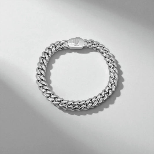 Pulsera con eslabones de 8 mm plateado - AILANA JEWELRY